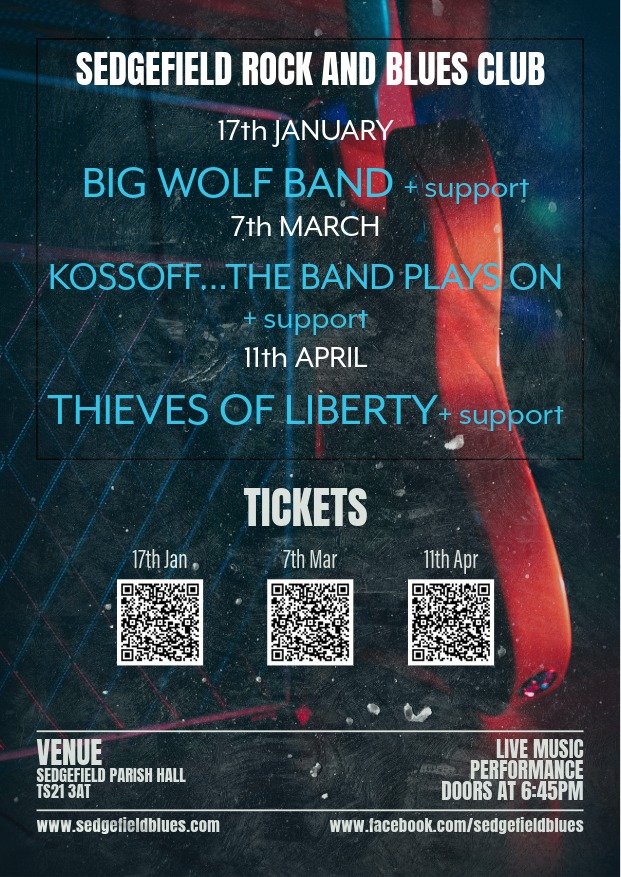 Sedgefield Rock and Blues club gig poster